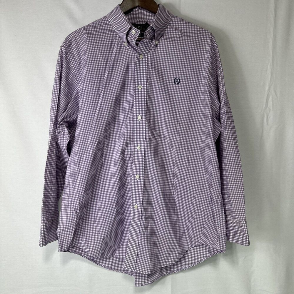 Ralph Lauren LRL Men's 17 32/33 Button Down Shirt Purple Gingham Check L/S - Picture 6 of 8